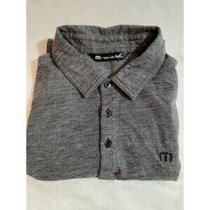 Travis Mathew Polo Shirt Mens Small Gray Long Sleeve Athleisure Golf Rugby